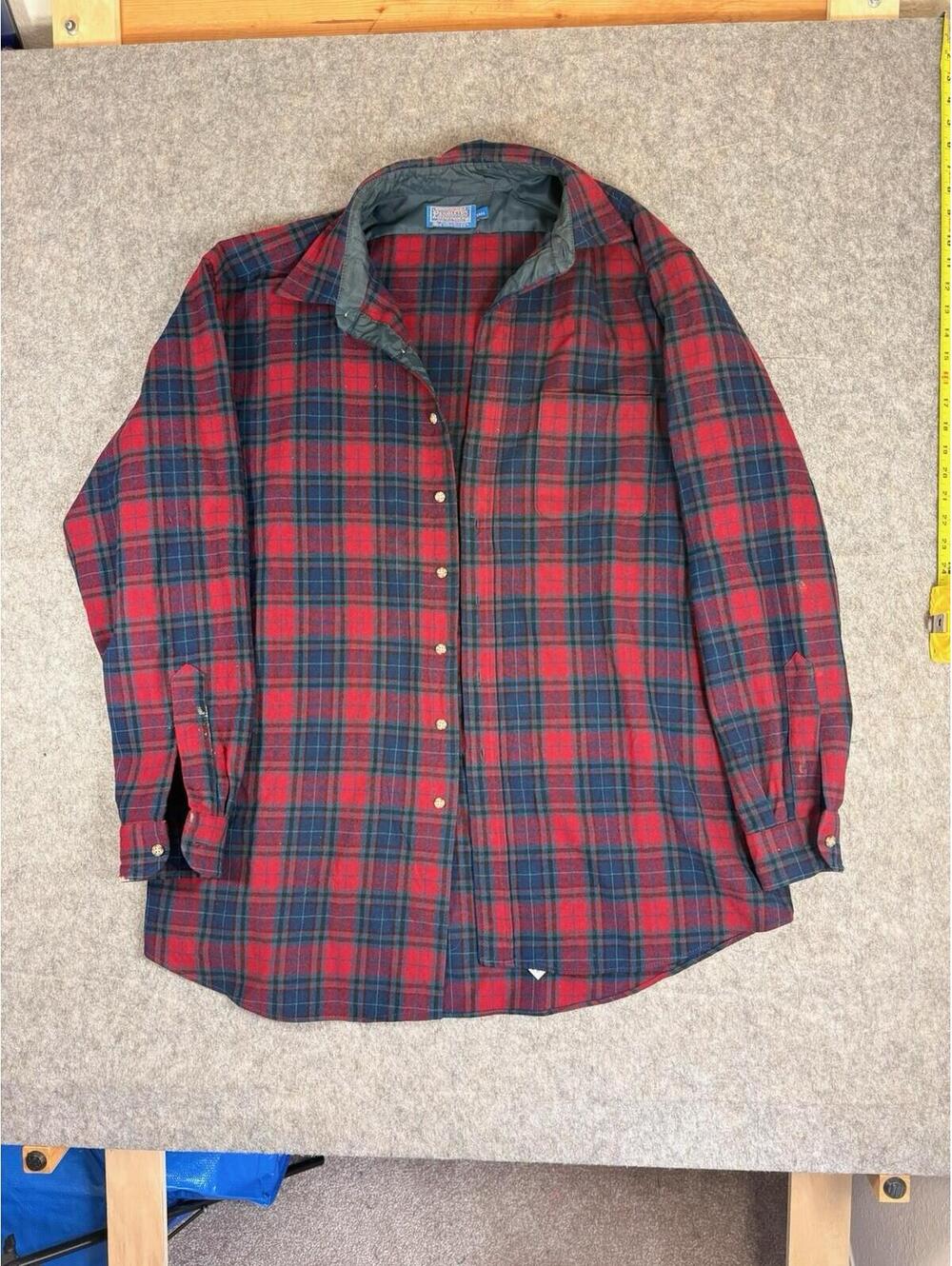 Pendleton Fireside Men’s Flannel Shirt Red Tartan Plaid Wool Size 2XLT